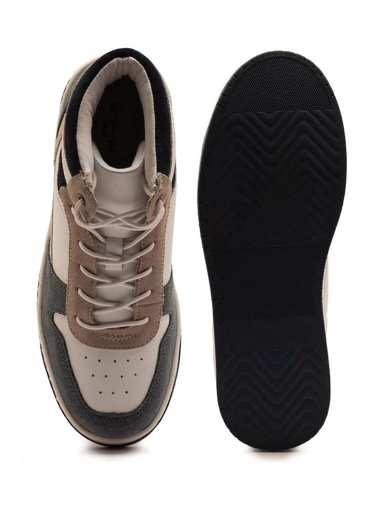 Off The Hook White Copper Leather Hi-Top Lace Up Trainer Sneakers - Image 6 of 6 Off The Hook White Copper Leather Hi-Top Lace Up Trainer Sneakers - Image 6 of 6