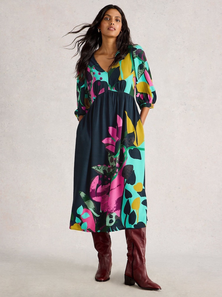 White Stuff Pink Lucy Midi Dress - Image 1 of 6