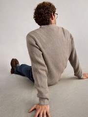 White Stuff Natural Plated Crew Neck Jumper - Image 2 of 6