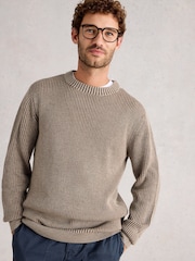 White Stuff Natural Plated Crew Neck Jumper - Image 4 of 6