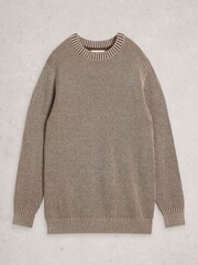 White Stuff Natural Plated Crew Neck Jumper - Image 5 of 6