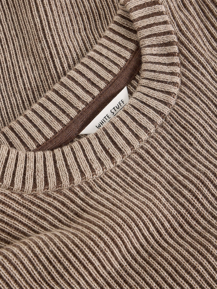 White Stuff Natural Plated Crew Neck Jumper - Image 6 of 6