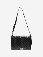 Sign of the Times 2012 Large Lambskin-Quilted Boy Black Bag - Image 1 of 8
