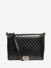 Sign of the Times 2012 Large Lambskin-Quilted Boy Black Bag - Image 2 of 8