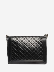 Sign of the Times 2012 Large Lambskin-Quilted Boy Black Bag - Image 3 of 8