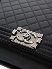 Sign of the Times 2012 Large Lambskin-Quilted Boy Black Bag - Image 7 of 8