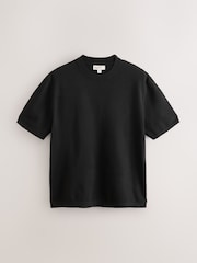 Black Relaxed Fit N. Premium Ultrasoft Smart Knitted T-Shirt - Image 5 of 7