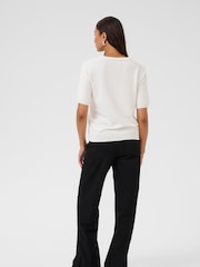 Kaffe KAcarly Short Sleeve Pullover White Jumper - Image 3 of 6