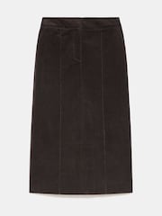 Mint Velvet Brown Corduroy Midi Skirt - Image 6 of 7