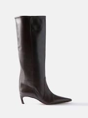 Mint Velvet Brown Piper Leather Long Boots - Image 1 of 3