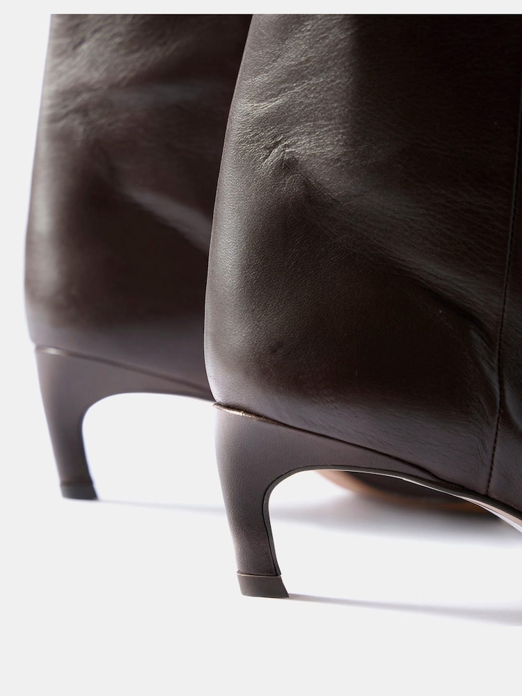 Mint Velvet Brown Piper Leather Long Boots - Image 3 of 3 Mint Velvet Brown Piper Leather Long Boots - Image 3 of 3