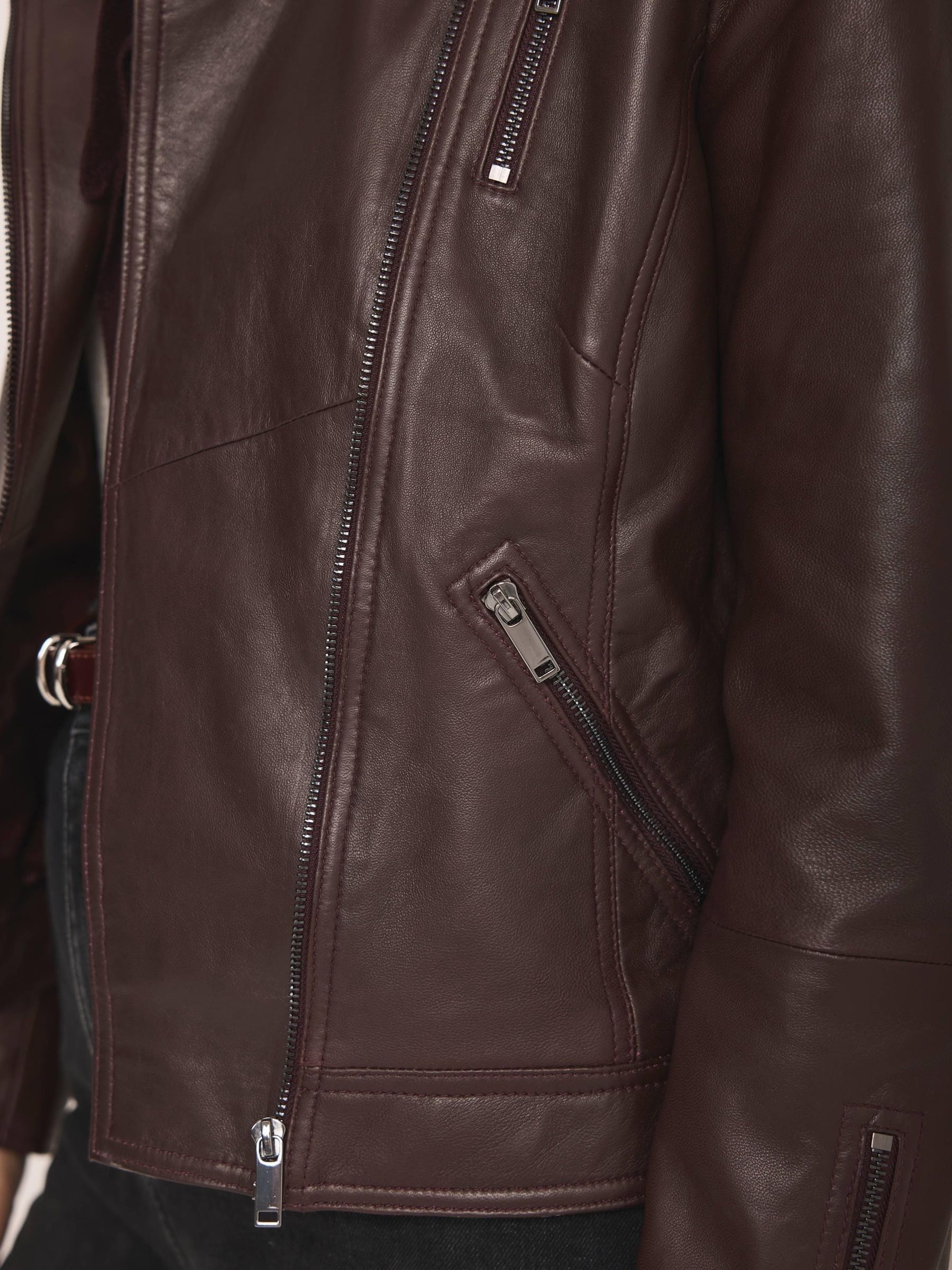 Buy Mint Velvet Red Leather Biker Jacket from Next USA