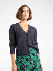 Weird Fish Blue Amiens Mixed Stitch Cardigan - Image 2 of 8
