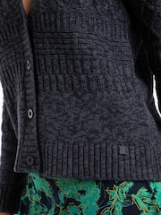 Weird Fish Blue Amiens Mixed Stitch Cardigan - Image 6 of 8