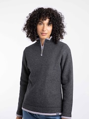 Weird Fish Black Beye Quarter  Zip Grid Fleece - Image 1 of 7