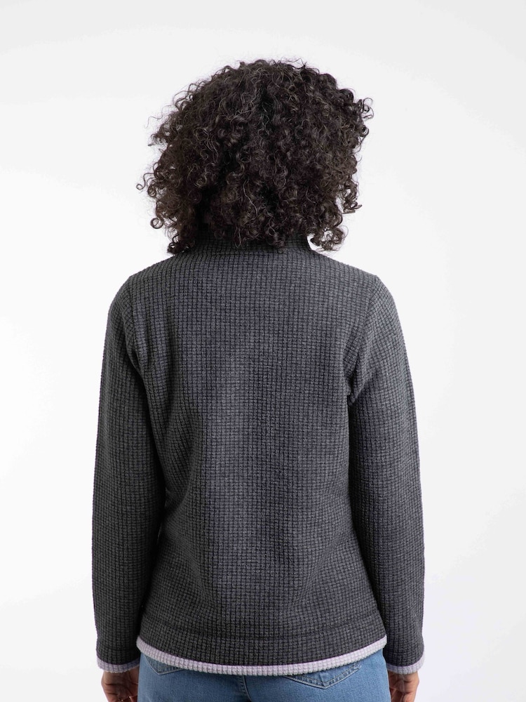 Weird Fish Black Beye Quarter Zip Grid Fleece - Image 2 of 7 Weird Fish Black Beye Quarter Zip Grid Fleece - Image 2 of 7