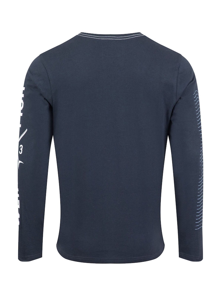 Weird Fish Blue Making Waves Branded Long Sleeve T-Shirt - Image 4 of 4 Weird Fish Blue Making Waves Branded Long Sleeve T-Shirt - Image 4 of 4
