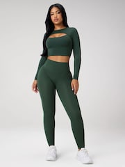 Fabletics Green Airlite Keyhole Top - Image 3 of 4