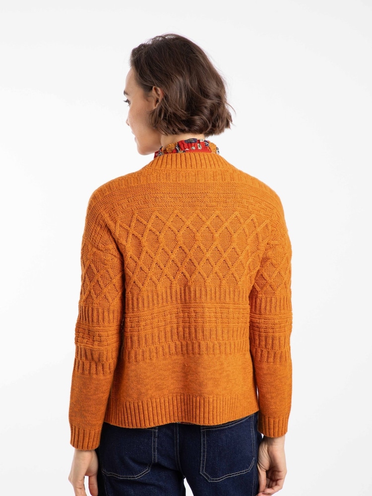 Weird Fish Brown Amiens Mixed Stitch Cardigan - Image 2 of 5