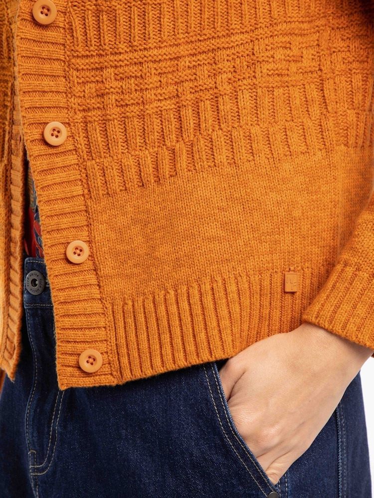 Weird Fish Brown Amiens Mixed Stitch Cardigan - Image 5 of 5