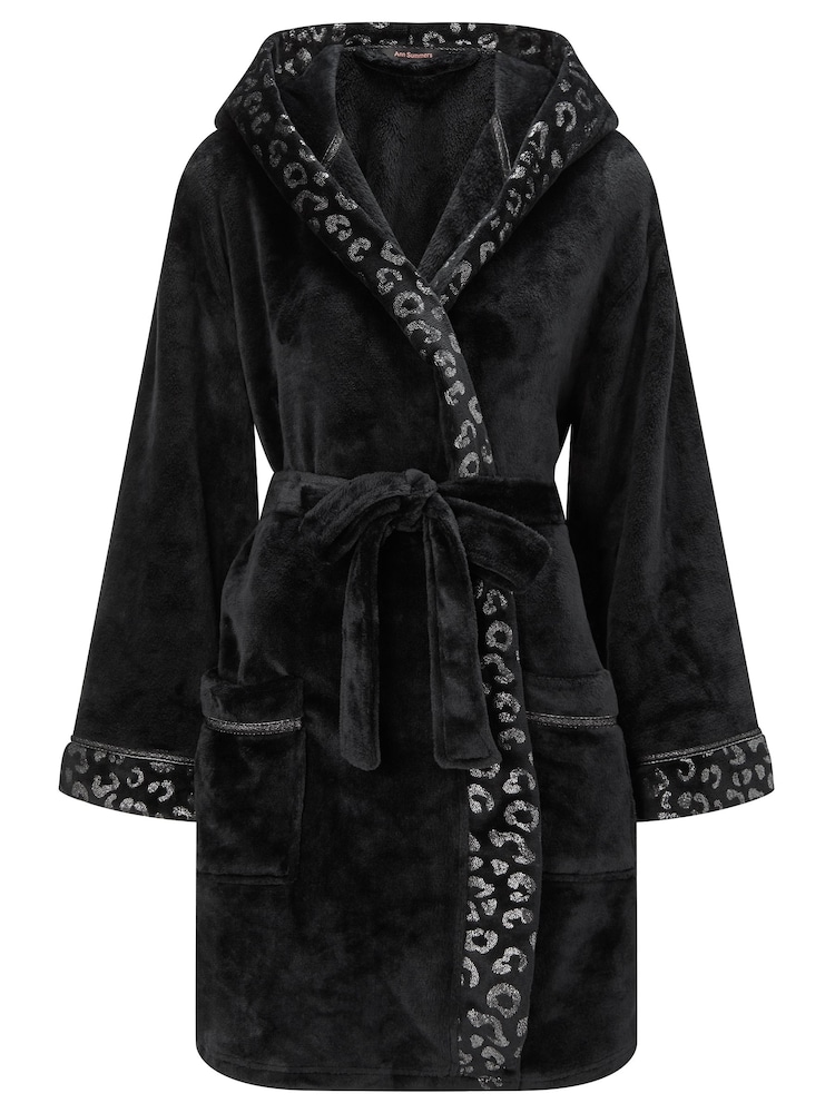 Ann Summers Black Signature Sparkle Fluffy Robe - Image 6 of 6