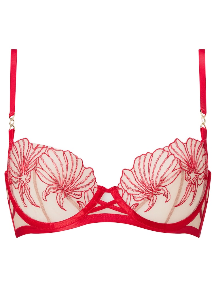 Ann Summers Bright Red Non Pad Balcony Desiring Decadence Balcony Bra - Image 7 of 7