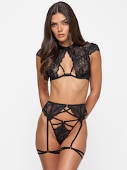 Negro - Ann Summers Zayna Lace Crotchless Set - Imagen 1 de 5