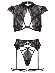 Negro - Ann Summers Zayna Lace Crotchless Set - Imagen 5 de 5