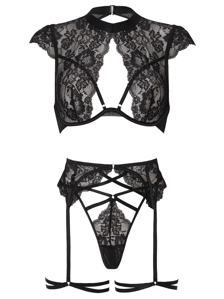 Negro - Ann Summers Zayna Lace Crotchless Set - Imagen 5 de 5 Negro - Ann Summers Zayna Lace Crotchless Set - Imagen 5 de 5