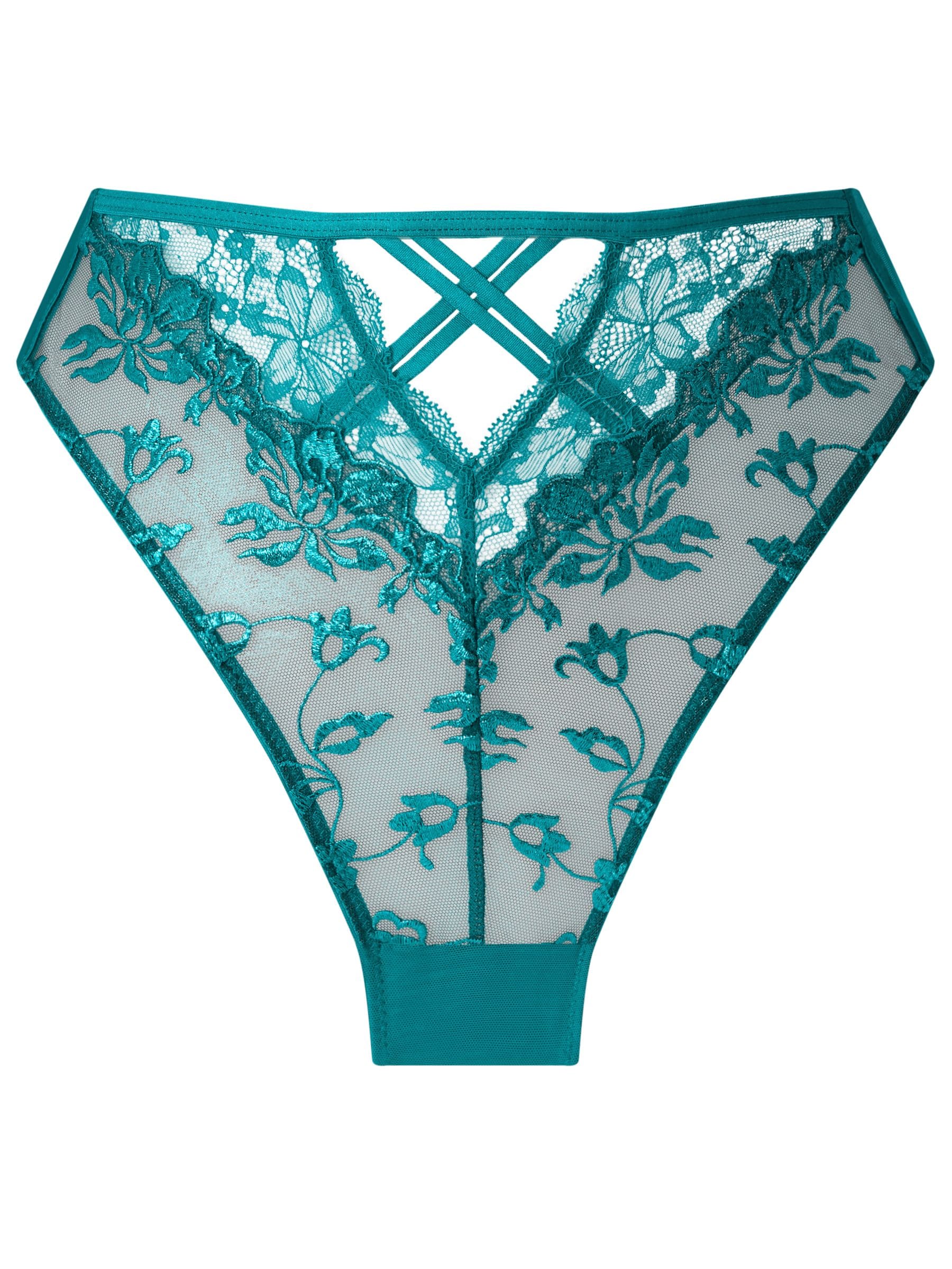 Buy Ann Summers Blue Brazillian Mirage Foiled Lace High Waist