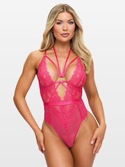 Ann Summers Light Pink Confession Lace And Mesh Crotchless Body - Image 1 of 7