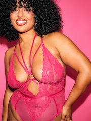 Ann Summers Light Pink Confession Lace And Mesh Crotchless Body - Image 6 of 7