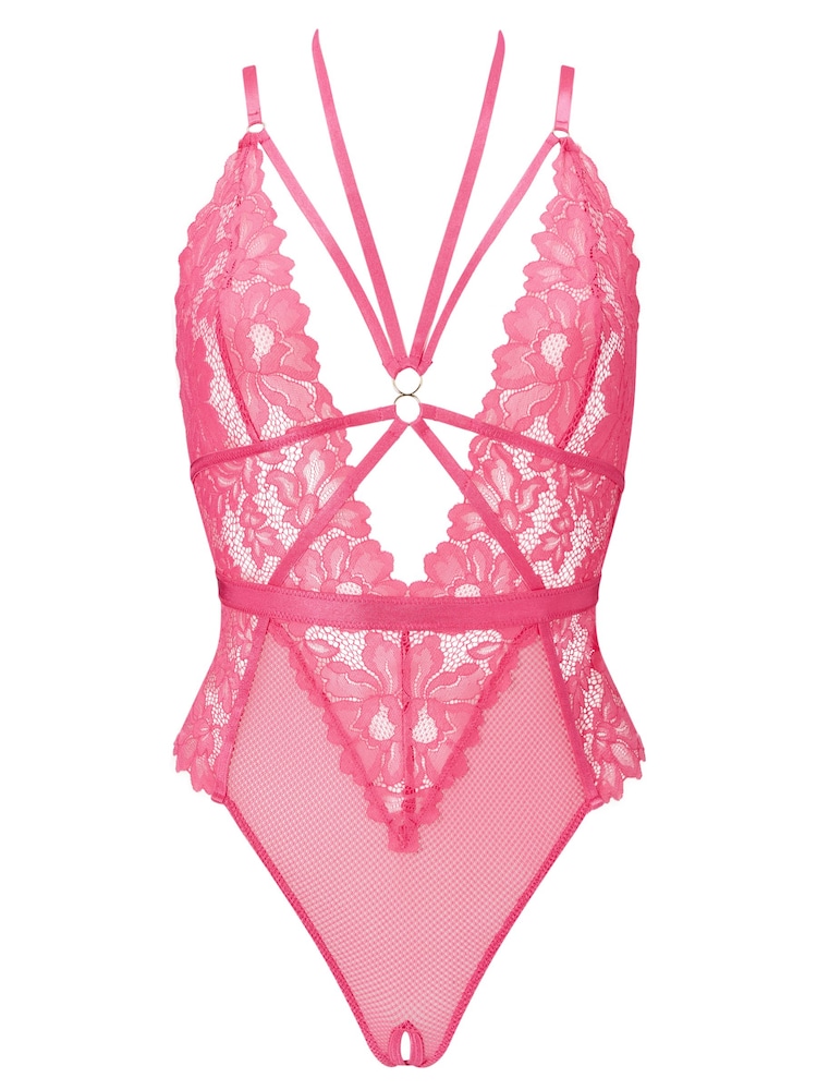 Ann Summers Light Pink Confession Lace And Mesh Crotchless Body - Image 6 of 6