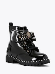 Kurt Geiger London Black Junior Kensington Strap Bow Boots - Image 2 of 4