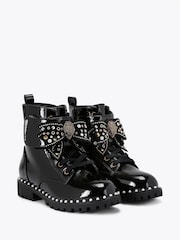 Kurt Geiger London Black Junior Kensington Strap Bow Boots - Image 4 of 4