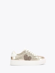 Kurt Geiger London Gold Junior Mini Lana Heart Trainers - Image 1 of 4