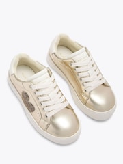 Kurt Geiger London Gold Junior Mini Lana Heart Trainers - Image 2 of 4