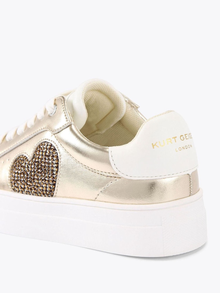 Kurt Geiger London Gold Junior Mini Lana Heart Trainers - Image 4 of 4 Kurt Geiger London Gold Junior Mini Lana Heart Trainers - Image 4 of 4