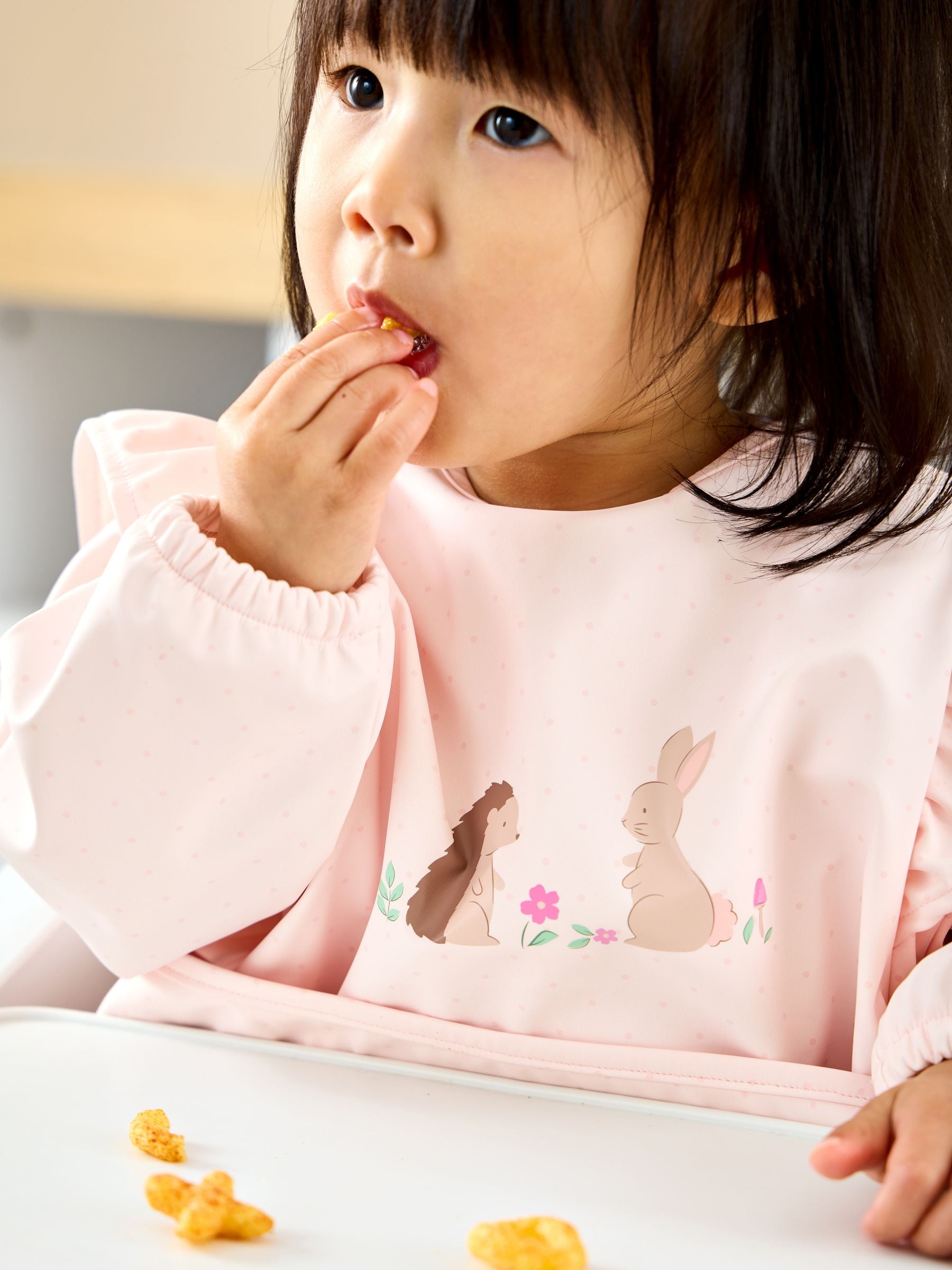 Jojo Maman Bébé Pink Woodland Frill Sleeved Bib