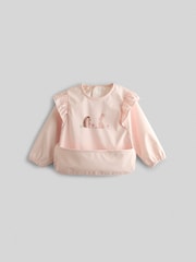 JoJo Maman Bébé Pink Woodland Frill Sleeved Bib - Image 3 of 5