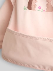 JoJo Maman Bébé Pink Woodland Frill Sleeved Bib - Image 5 of 5