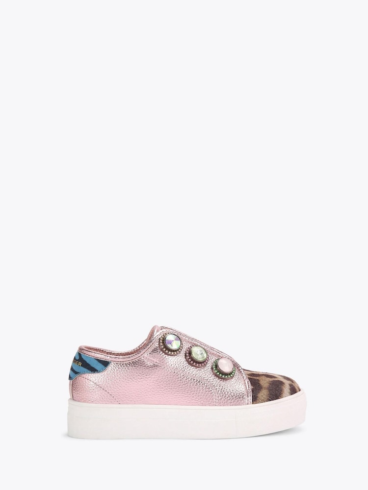 Kurt Geiger London Pink Junior Mini Laney Octavia Trainers - Image 1 of 4 Kurt Geiger London Pink Junior Mini Laney Octavia Trainers - Image 1 of 4