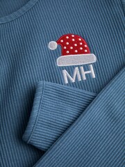 Personalised Women's Embroidered Santa Hat Pyjamas Set by Stitch Style - Image 5 of 6