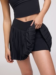 OSIA Black Pleated Tennis Skirt with Built in Shorts - Image 2 of 4