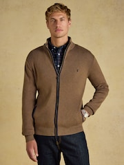 Joules Hillside Brown Knitted Cardigan - Image 1 of 7