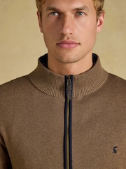 Joules Hillside Brown Knitted Cardigan - Image 6 of 7