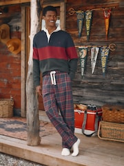 Бургундия қызылы - Joules Flannel Pyjama Bottoms - 2суретінің 1 суреті