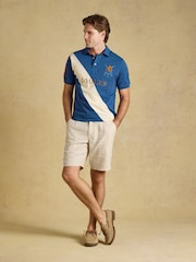Joules Woody Navy & White Embellished Cotton Pique Polo Shirt - Image 3 of 7