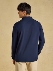 Joules Navy Long Sleeve Cotton Pique Polo Shirt - Image 2 of 8