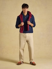 Joules Navy Long Sleeve Cotton Pique Polo Shirt - Image 4 of 8